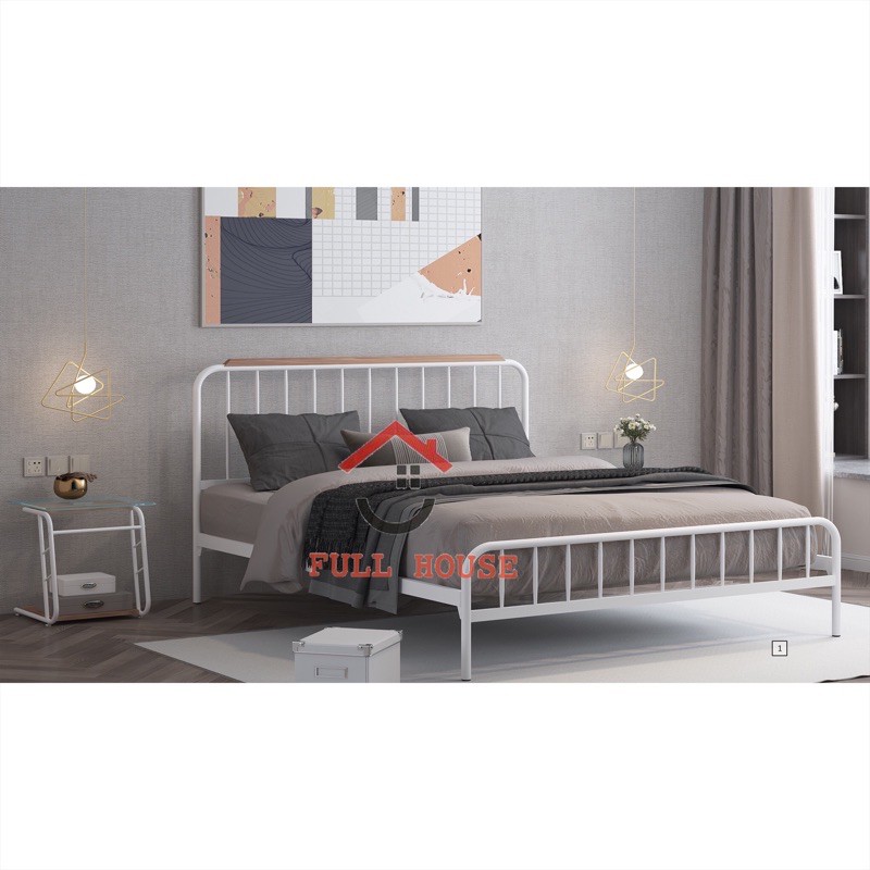 ranjang besi tempat tidur divan minimalis industrial white top quality murah