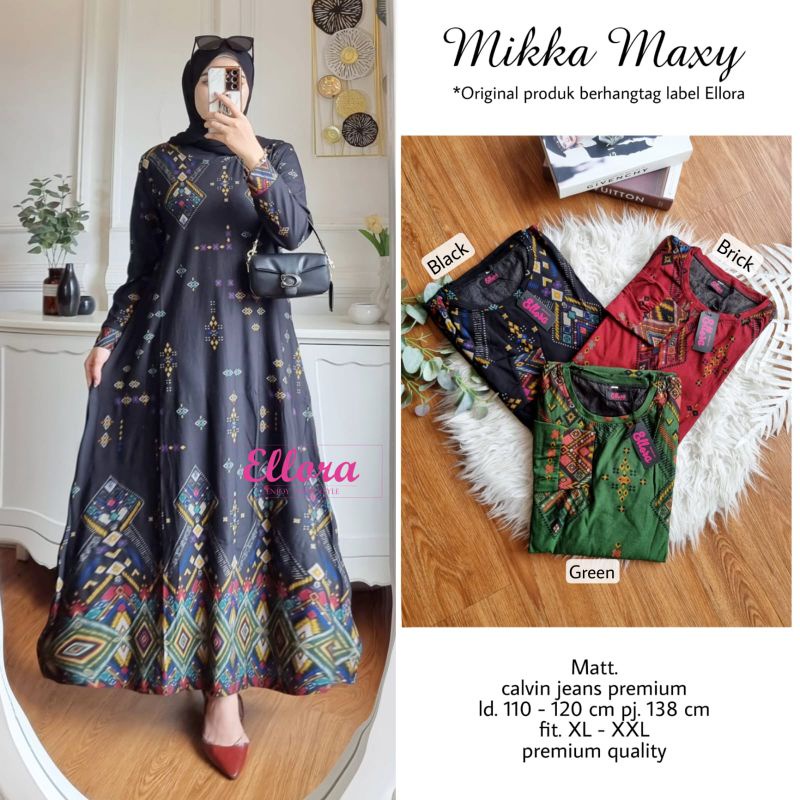 GAMIS WANITA TERBARU JUMBO XXL MIKKA MAXY BY ELLORA CALVIN JEANS BAHAN TEBAL ADEM JATUH NYAMAN DI PA
