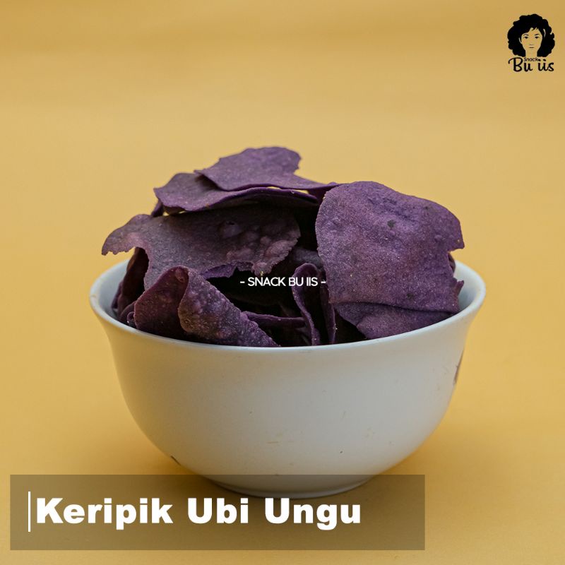 

250gram Keripik Telo Ubi Ungu Snack Bu Iis Cemilan Sukabumi