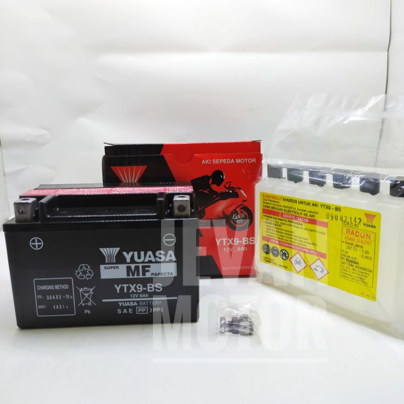 [JEVAN MOTOR] Yuasa Battery YTX9-BS / Accu Yuasa YTX9-BS / Aki YTX9-BS / Aki Motor Ninja 250, CBR 25
