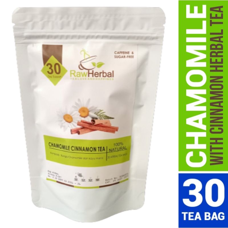 Chamomile Cinnamon Tea : Bunga Chamomile &amp; Kayu Manis Isi 30 Tea Bag