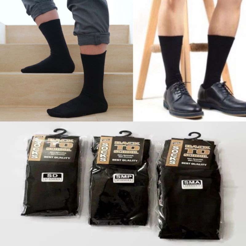 KAOS KAKI SD SMP SMA KANTOR / KAOS KAKI HITAM POLOS