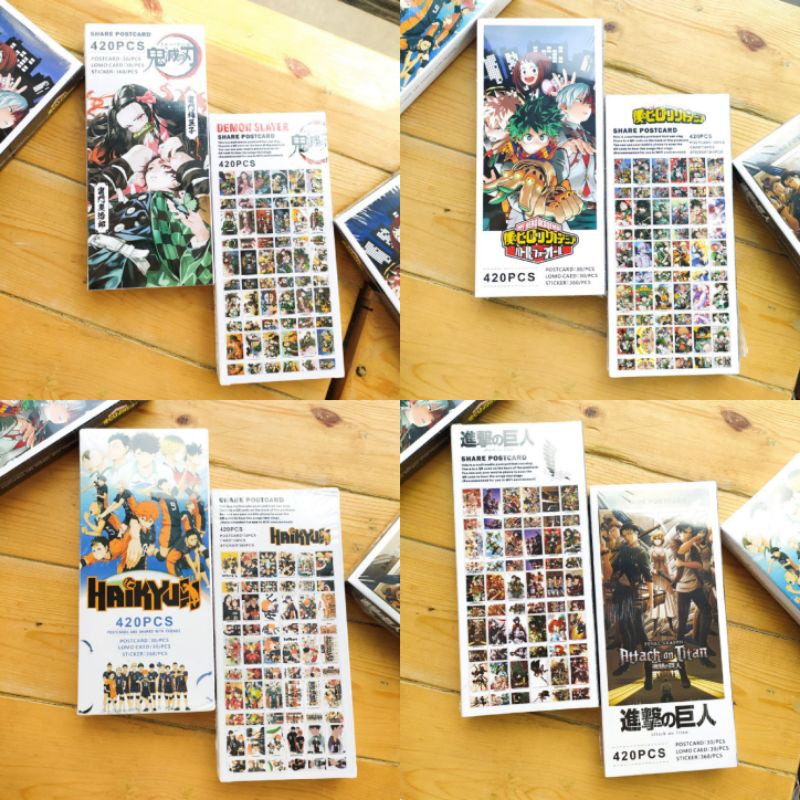 POSTCARD ANIME Kimetsu no yaiba, Tokyo revengers, Naruto, Haikyuu, Boku no Hero Academia, Attack on 