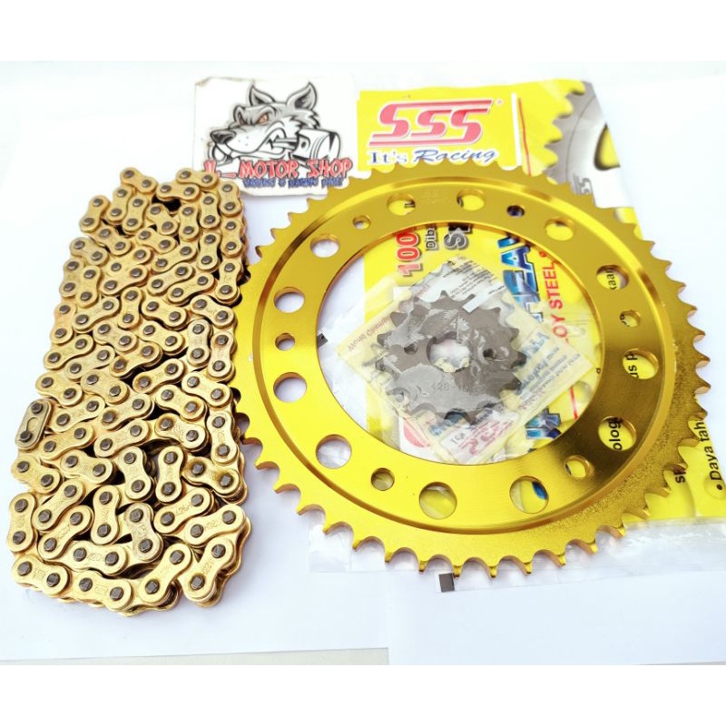 Gir Gear Set Gearset Sss 428 CRF 150 CRF150 L CRF150L KLX 150 D-TRACKER 150 Gear Warna Gold Emas