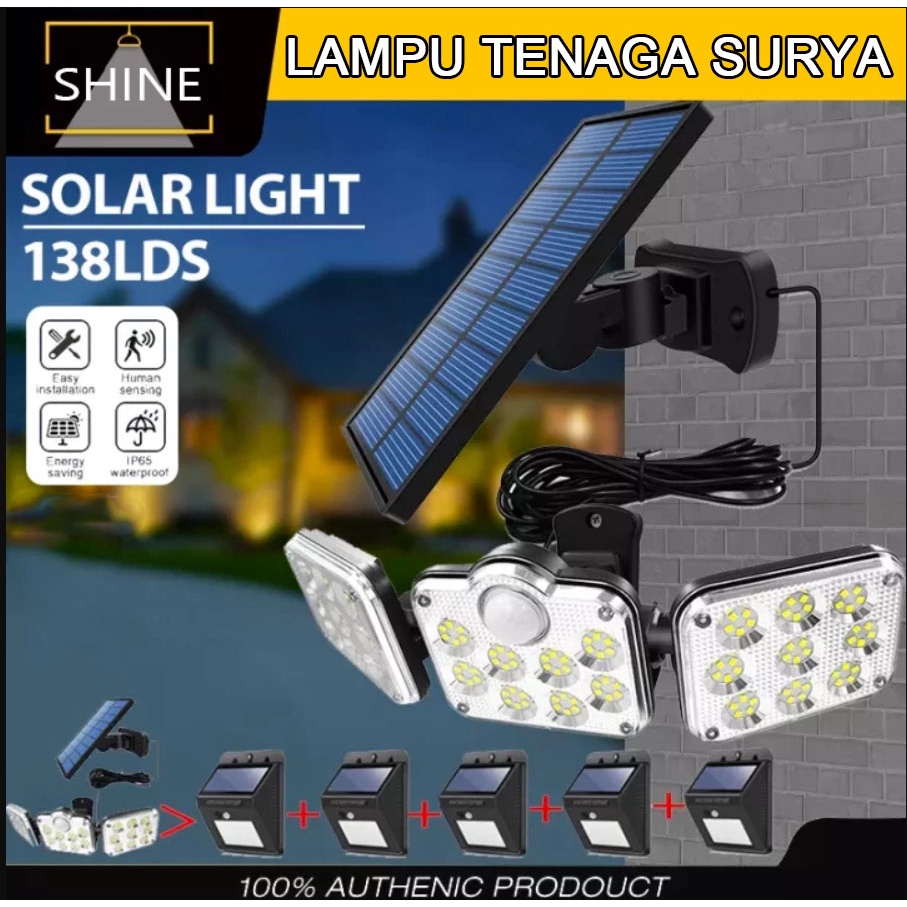 Anbolt 138LED lampu tenaga surya Lampu Solar Light Lampu Panel Surya tenaga Outdoor tempat lilin putih