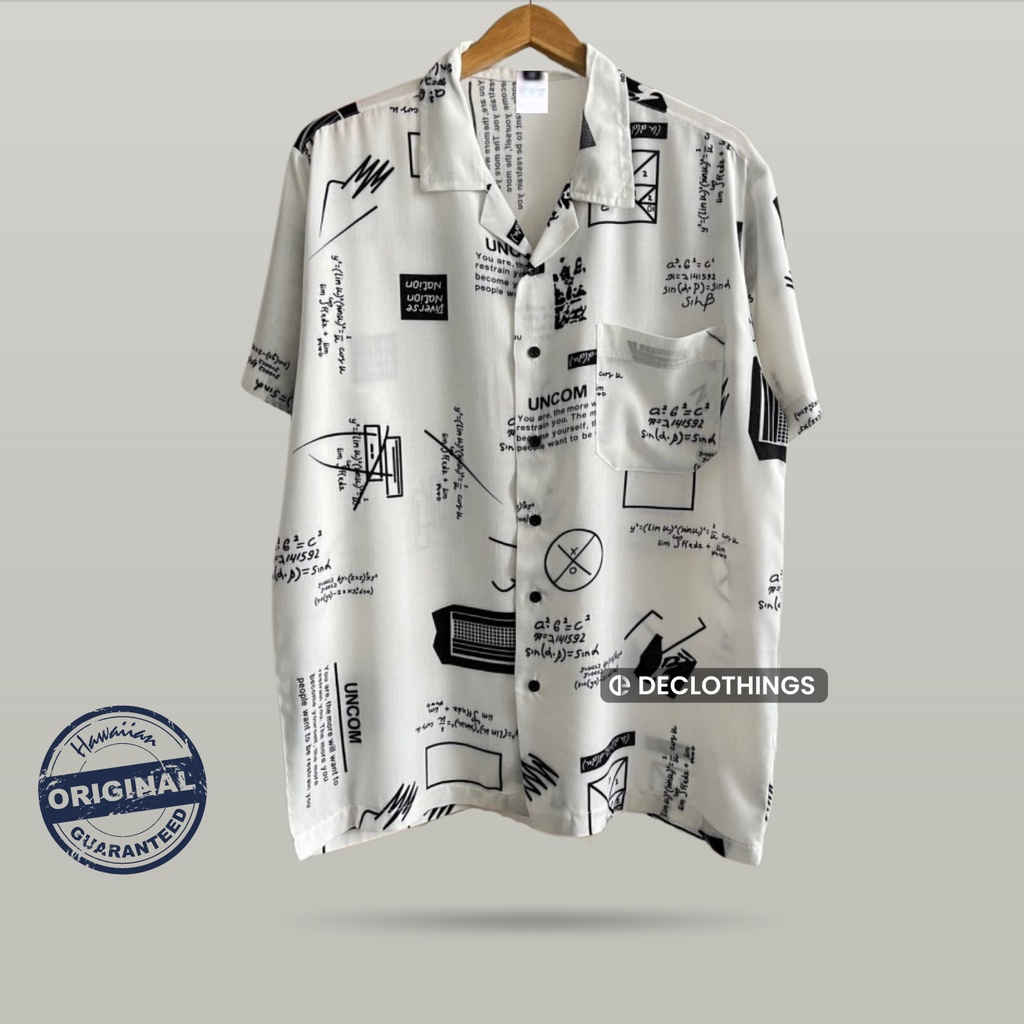 Kemeja Hawaiian Shirt Pria Baju Pantai Floral Hawai Printing Full Print Cuban Shirt Katun Rayon