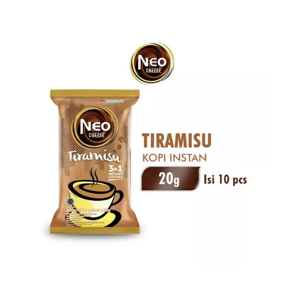 NEO COFFEE 3 IN 1 TIRAMISU ISI 10 X 20 GRAM RENCENG