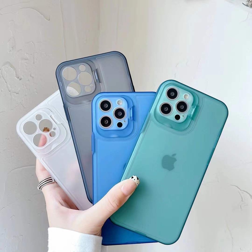 Lensa Protection Kreatif Stand Phone Case For IPHONE X XR XS MAX 11 PRO MAX 12 PRO MAX 13 PRO MAX