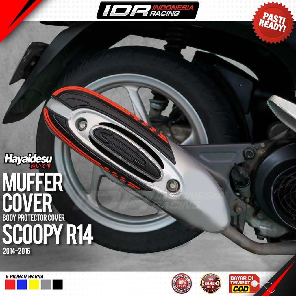 Hayaidesu Scoopy FI Ring 14 2014 2016 Body Protector Muffler Knalpot Cover Aksesoris Honda