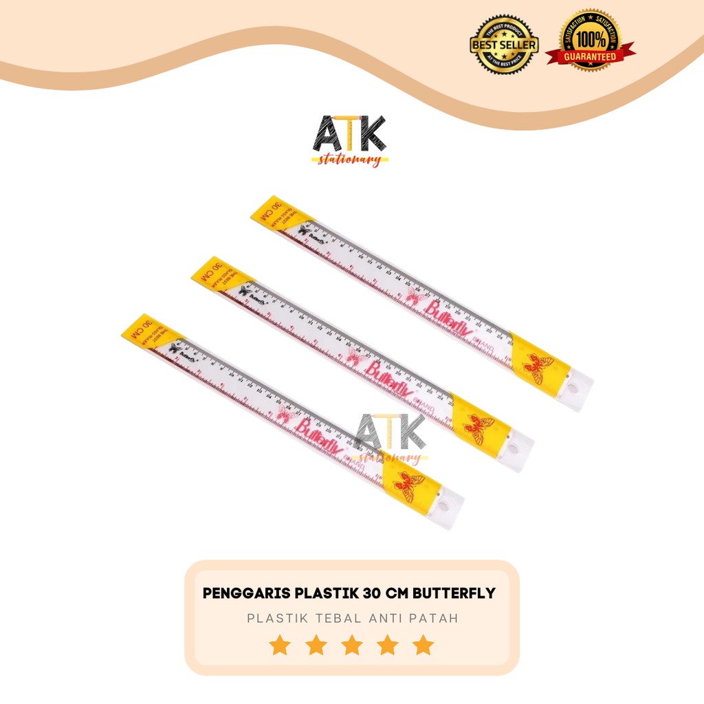 

Penggaris 30 CM Plastik Butterfly atk