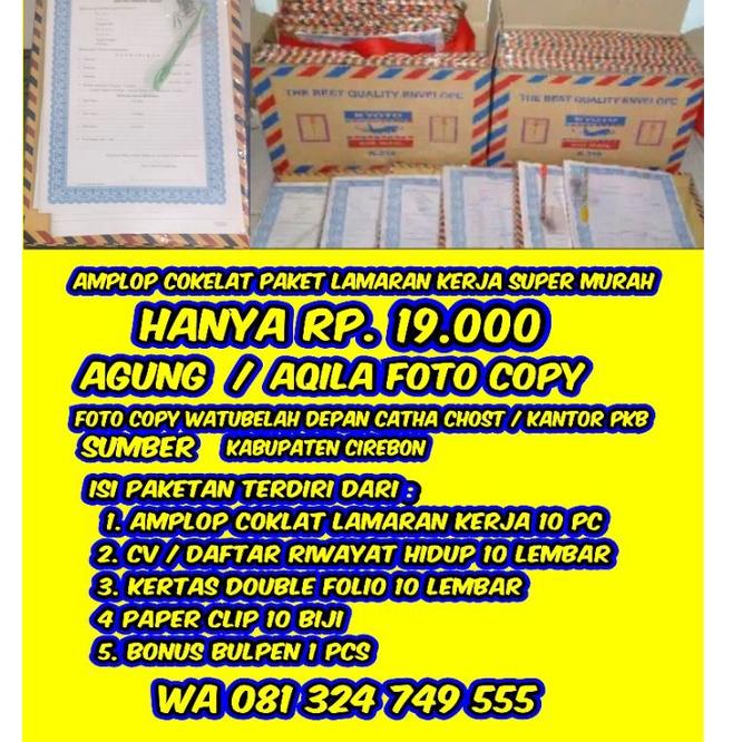 

Doble date | SnI paket lamaran kerja amplop coklat murah |Super@sekali