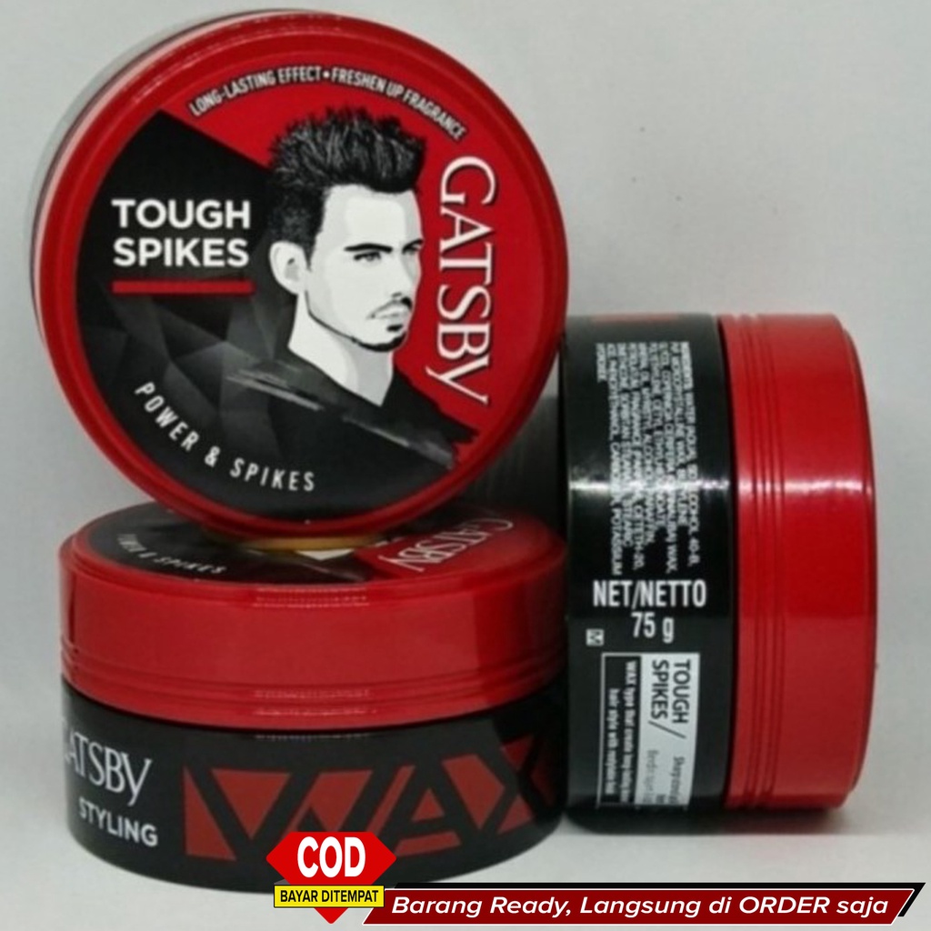 Best Seller Minyak Rambut Pria Cowok Gaya Rambut Berdiri Kaku Kuat Tahan Seharian ~ Gatsby Wax Tough