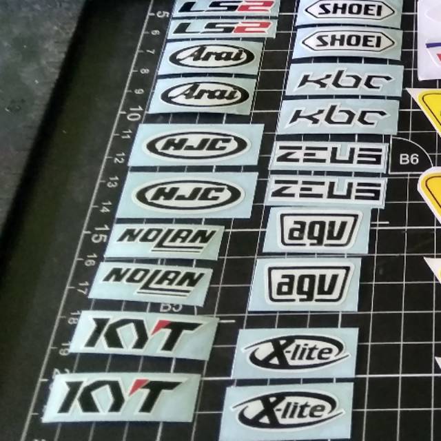 Cutting sticker set visor helm helmet arai ls2 shoei kyt agv xlite hjc kbc zeus