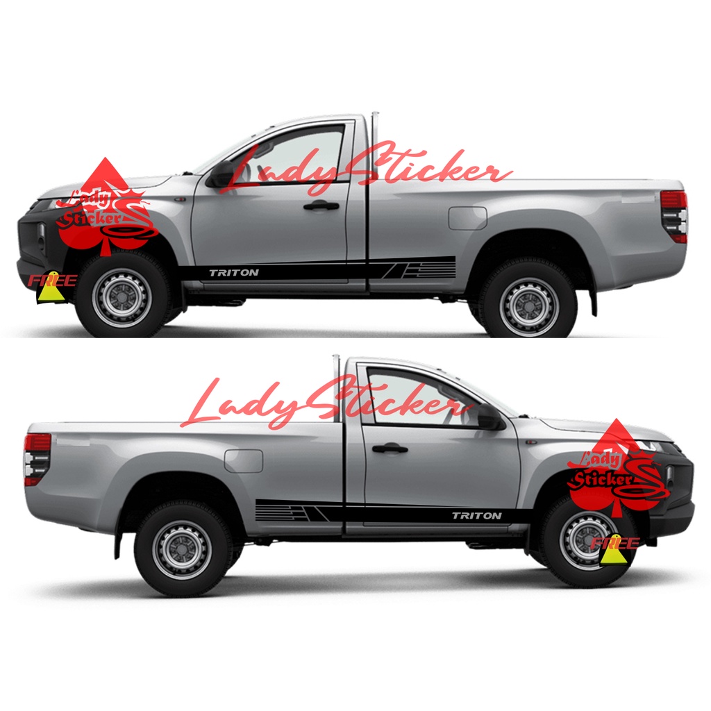 AKSESORIS STICKER STIKER MOBIL TRITON SINGLE CABIN CUTTING STICKER MOBIL MITSUBISHI TRITON SINGLE CA