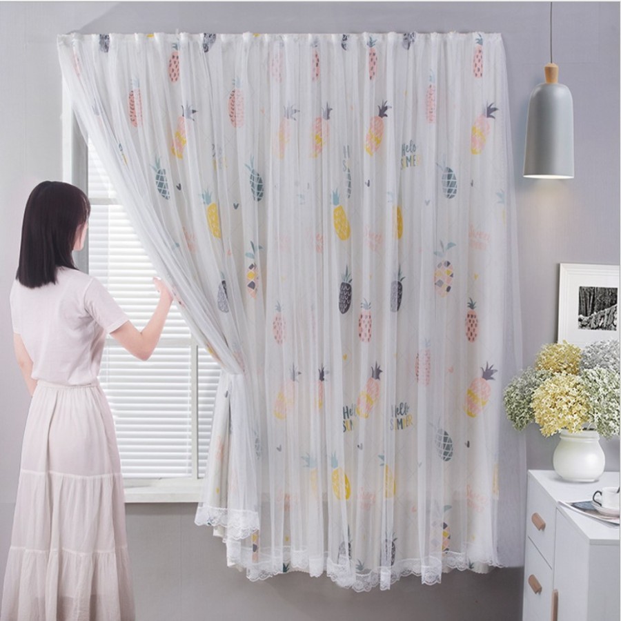 Magic Velcro Curtain / Tirai Hordeng Gorden Pintu Jendela Tanpa Bor