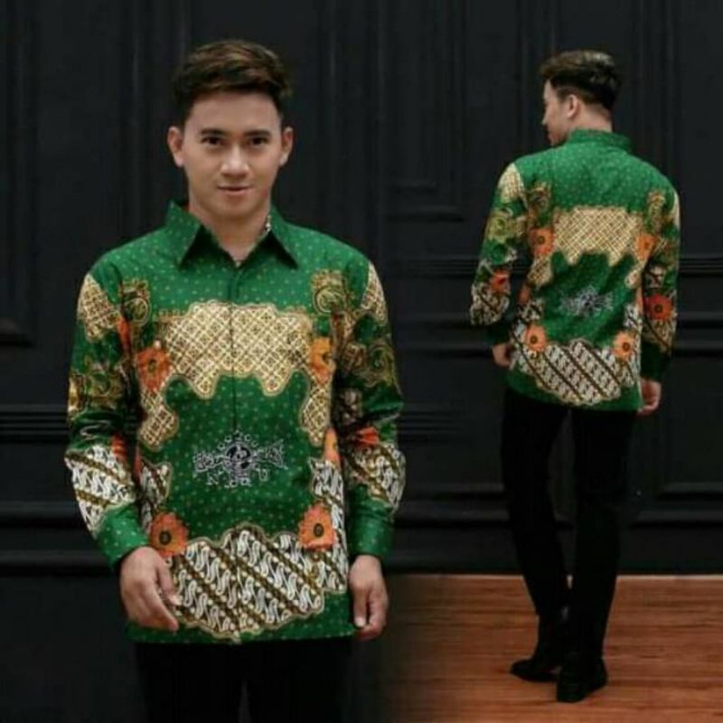 Batik NU Baju Pria Kemeja Lengan Panjang Nahdatul Ulama Ansor Banser Motif Terbaru Original Asli Pek