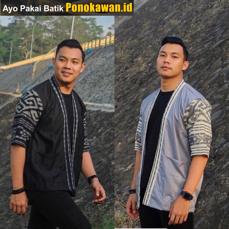 TERBARU KIMONO SONGKET / TENUN OUTER UNISEX BATIK KAMPUS TROSO OUTWEAR OUTFIT KONDANGAN CARDIGAN KIM