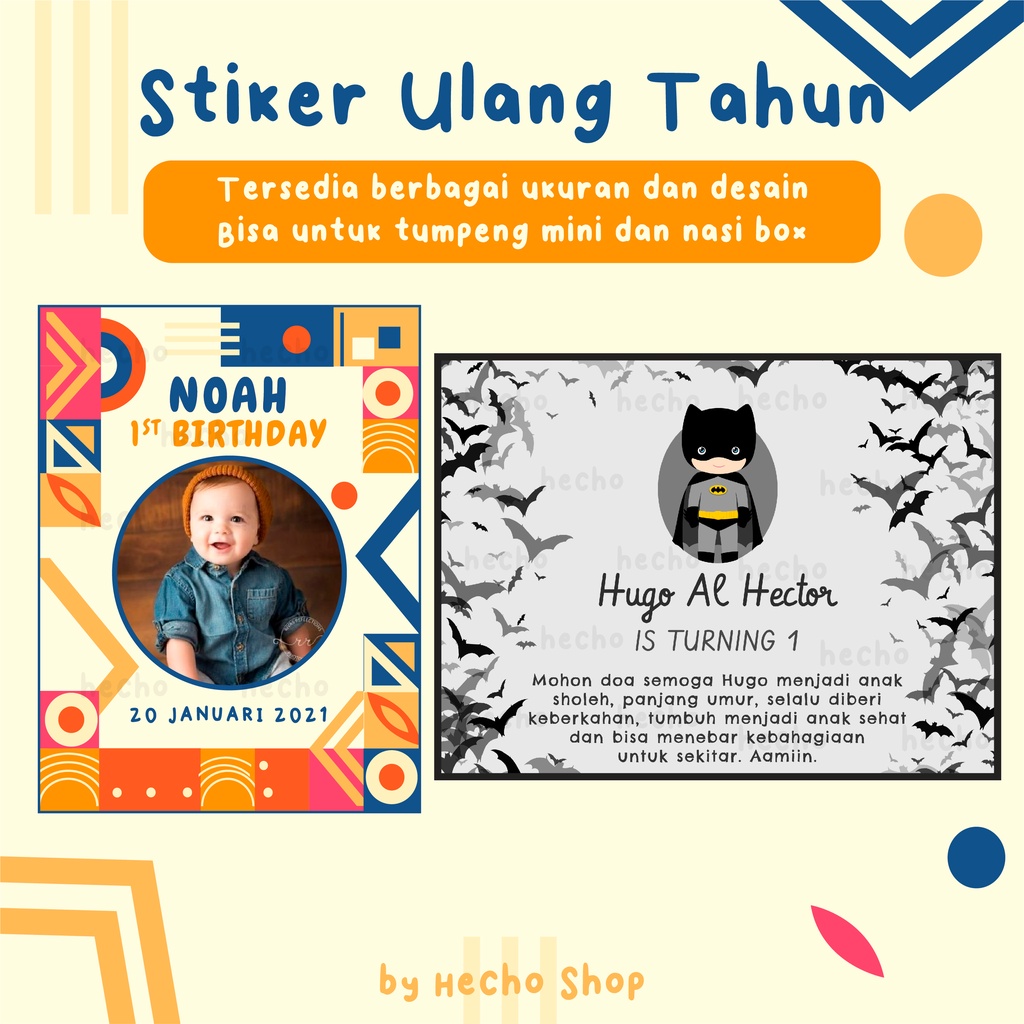 Stiker Ulang Tahun Anak / Tasyakuran Kelahiran / Stiker Ultah / Stiker Tumpeng Mini