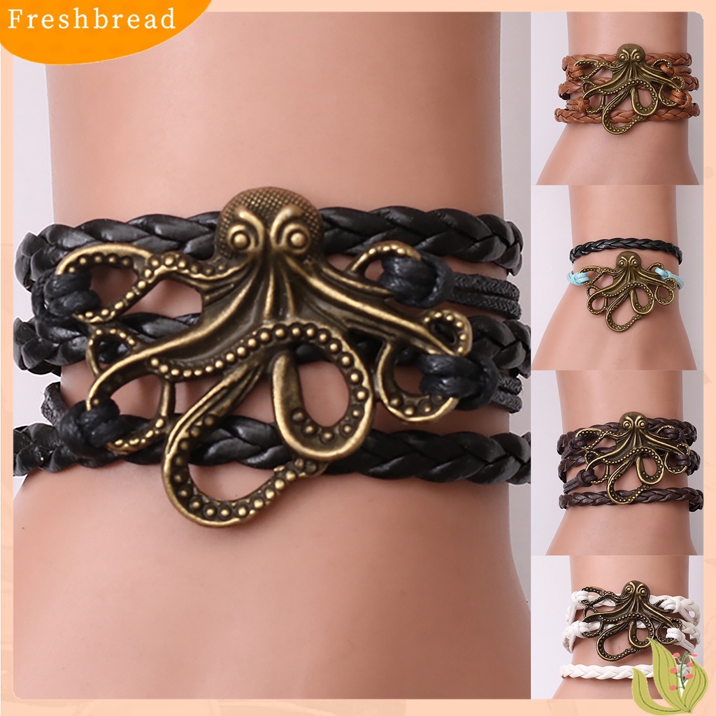 Terlaris Unisex Alloy Octopus Design Braided Bracelet Party Memorial Jewelry Accessories