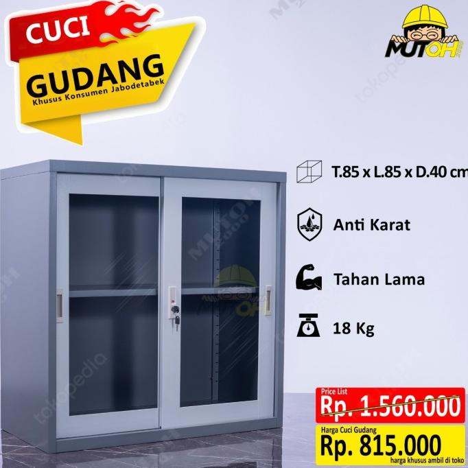 

Office & Stationery | Document Organizer | Lemari Arsip Besi Cabinet 2 Pintu Kaca Sliding Pendek | Best Seller