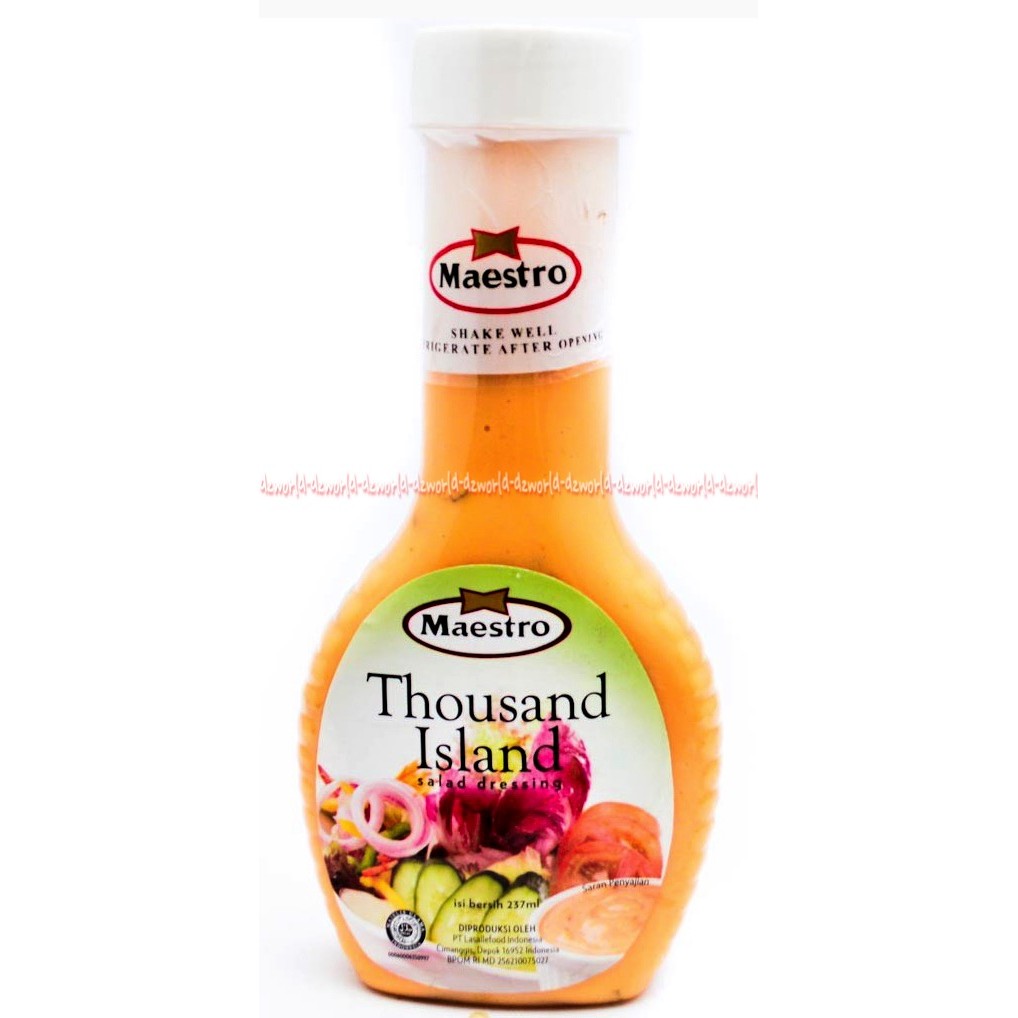 Maestro Thousand Island 237ml Salad Dressing Tousand Iland Kemasan Botol Saos Saus Salad Mayonais Salad Dressing Mayones Mayonnes Kuning