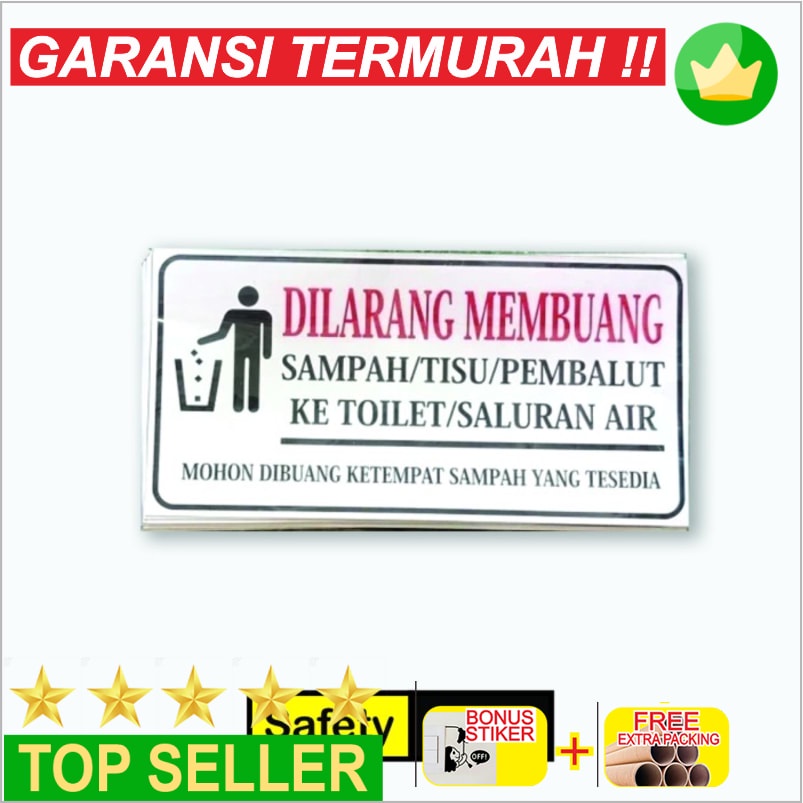 

Murah Stiker Dilarang Buang Sampah 7x14cm (Bisa Custom) Keren