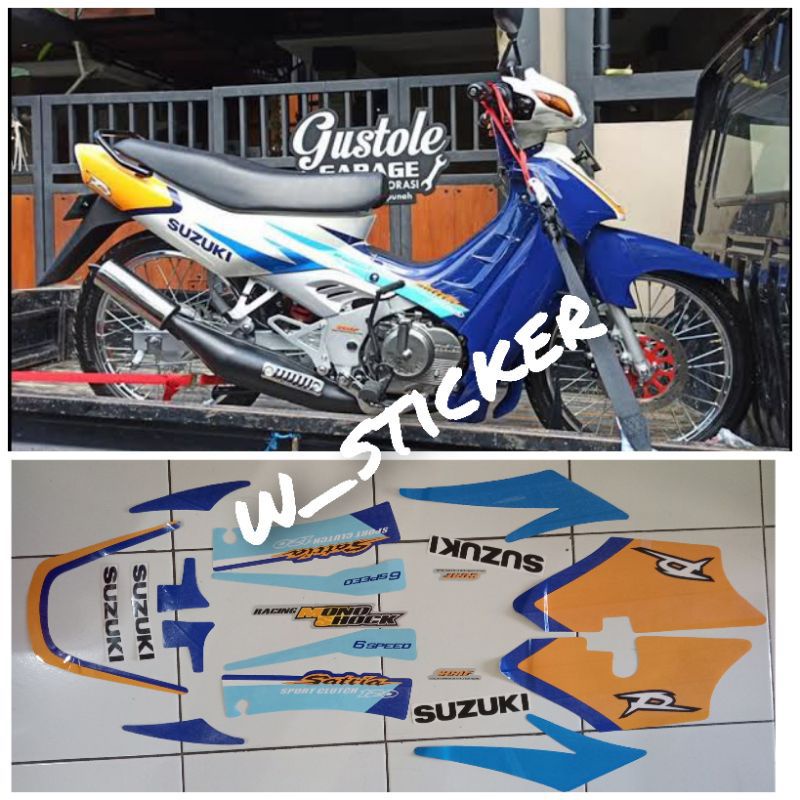 setriping satria R 2000/2001 biru putih
