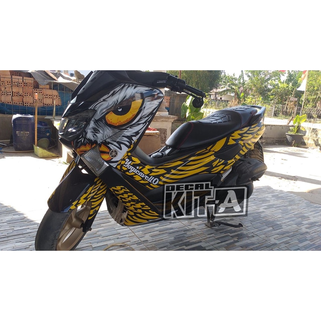 Decal Sticker Yamaha Nmax Old Dekal Striping Nmax 155 Full Body Black Gold Eagle