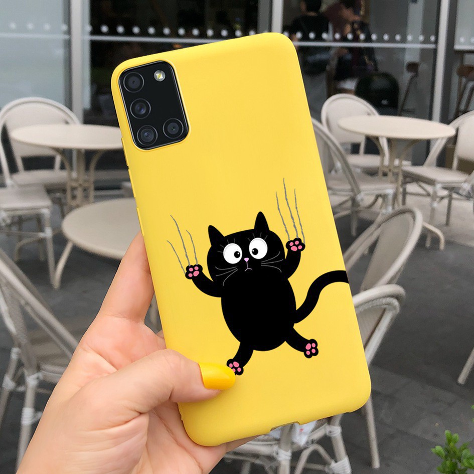 Shockproof Case Samsung A71 A51 A31 Cute Cartoon Cat Painted Candy Phone Cover Samsung Galaxy SM-A315F A515F A715F Casing-TGhuan1156