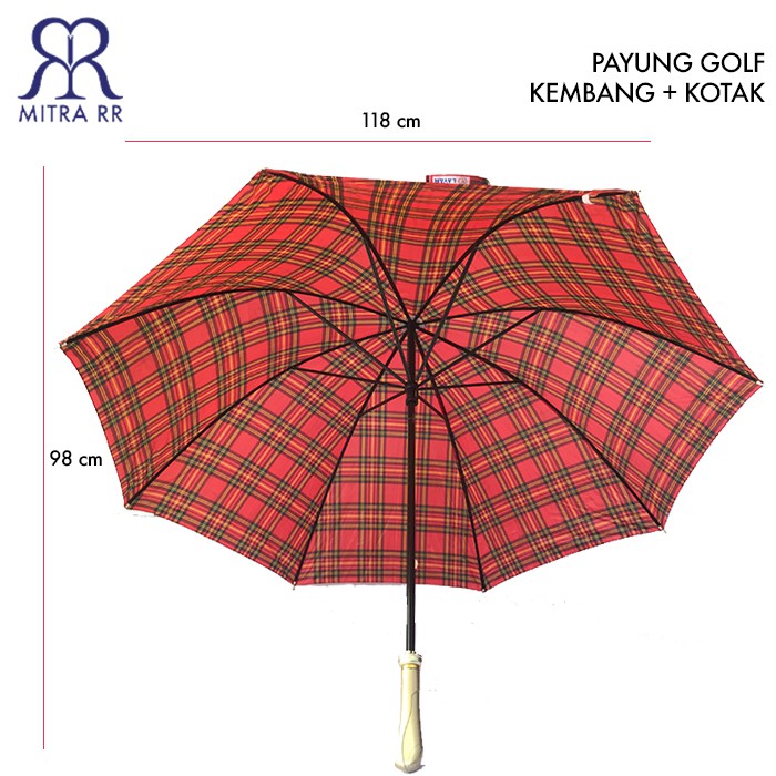 PAYUNG GOLF JUMBO Tongkat Motif Kembang / Kotak (Free Bubble Wrap + Dus)