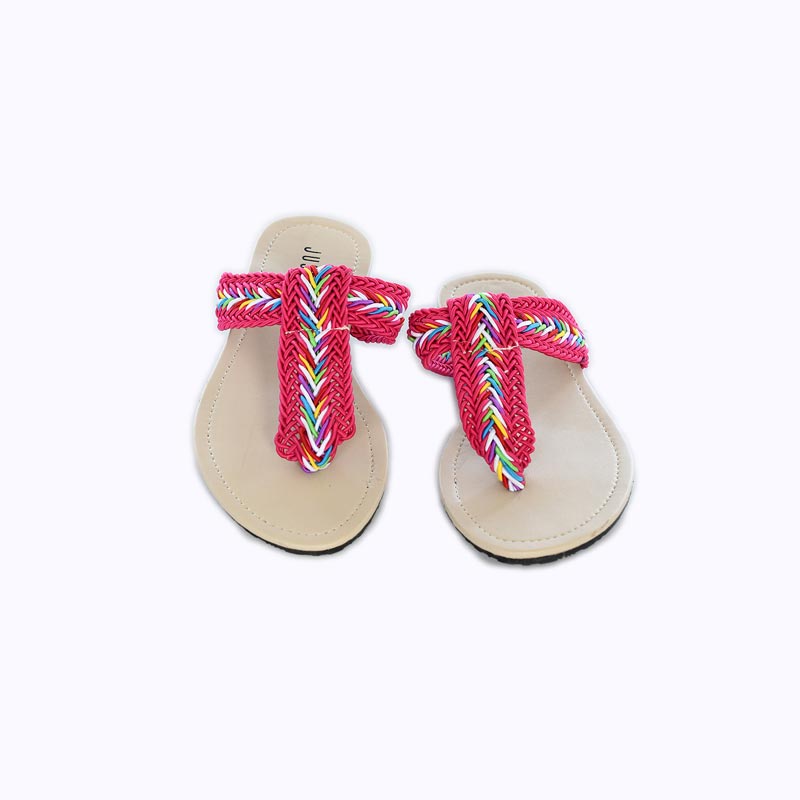 Original! Justin Sandal Jepit Wanita JH 53 Merah Kombinasi Kekinian