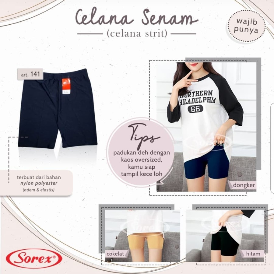 CD SENAM CELANA STRAITA Celana Short Spandek SOREX - Dalaman Celana Pendek SOREX 141