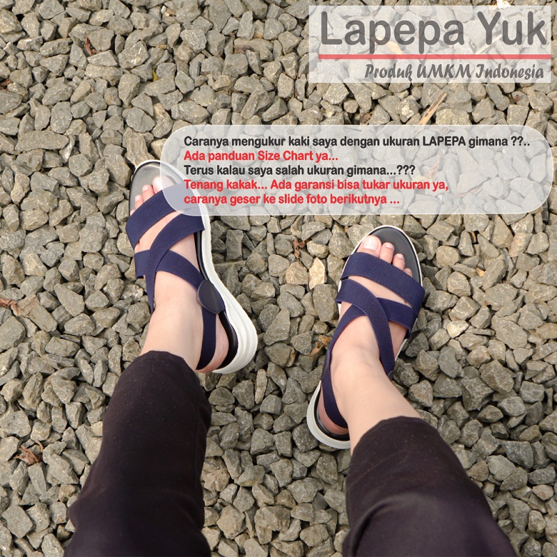 LAPEPA YUK -  Sepatu Sandal Wanita Wedges COSTA Model Ban dua Tali Strap belakang Hak Tinggi Sole 4 cm Spatu Sendal Gunung Cewek  Size 36 37 38 39 40 Warna NAVY Biru Dongker Cewe Kekinian Premium Terbaru Shoes Ori Original Mall Official Store Promo