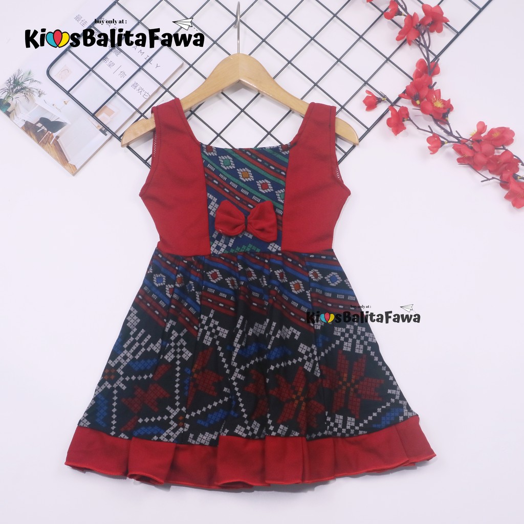 Dress Aurora uk 2-3 Tahun / Pakaian Anak Perempuan Murah Dres Batik Yukensi Adem Baju Pesta Gaun