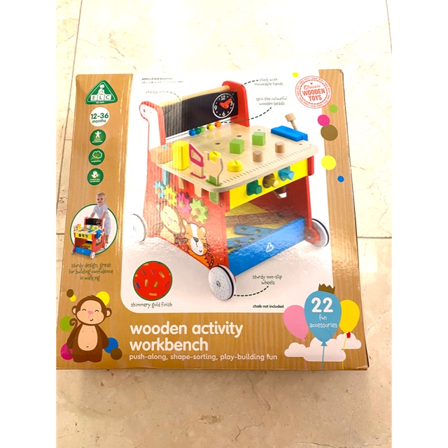 elc wooden activity workbench walker