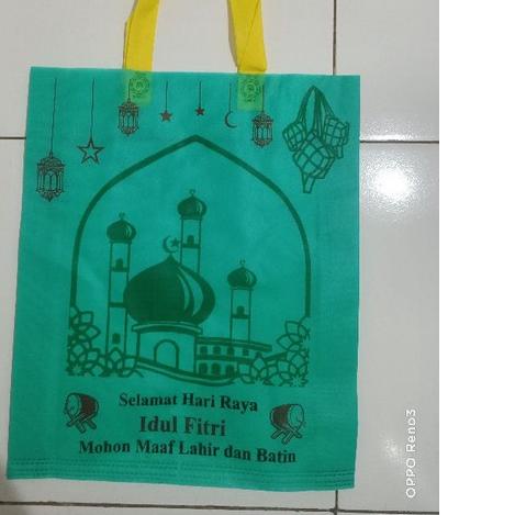 

Goodie bag lebaran [Lusinan]38x45x10 Gomico 2022 sablon 1sisi - tas spundbond