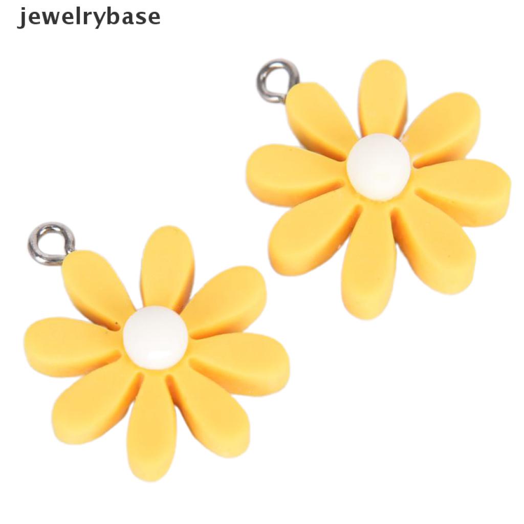 10pcs / Set Liontin Bunga Matahari Daisy Kecil Bahan Resin Untuk Membuat Perhiasan DIY