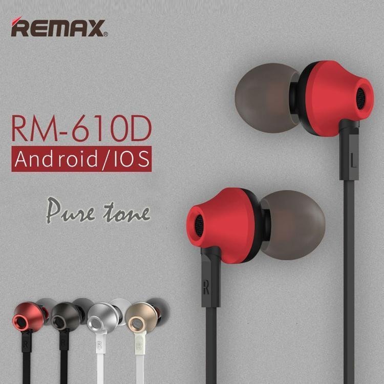 REMAX Earphone RM-610D (New Package) Headset With Mic Volume Control