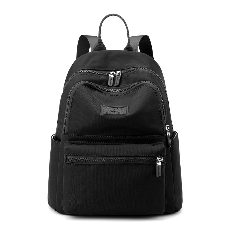COLORFUL FOX laptop 0483 Backpack Tas Ransel Sekolah Wanita nilon Anti Air Tas Selempang Wanita  Tas original-Hitam
