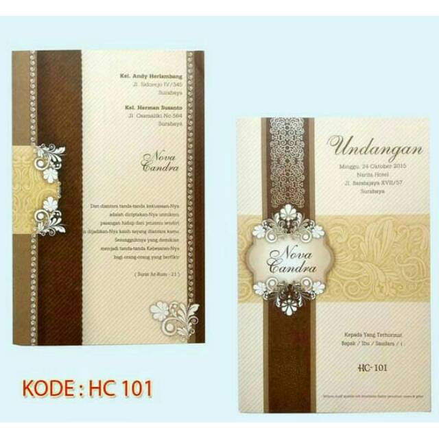 Blangko undangan pernikahan Hc 101