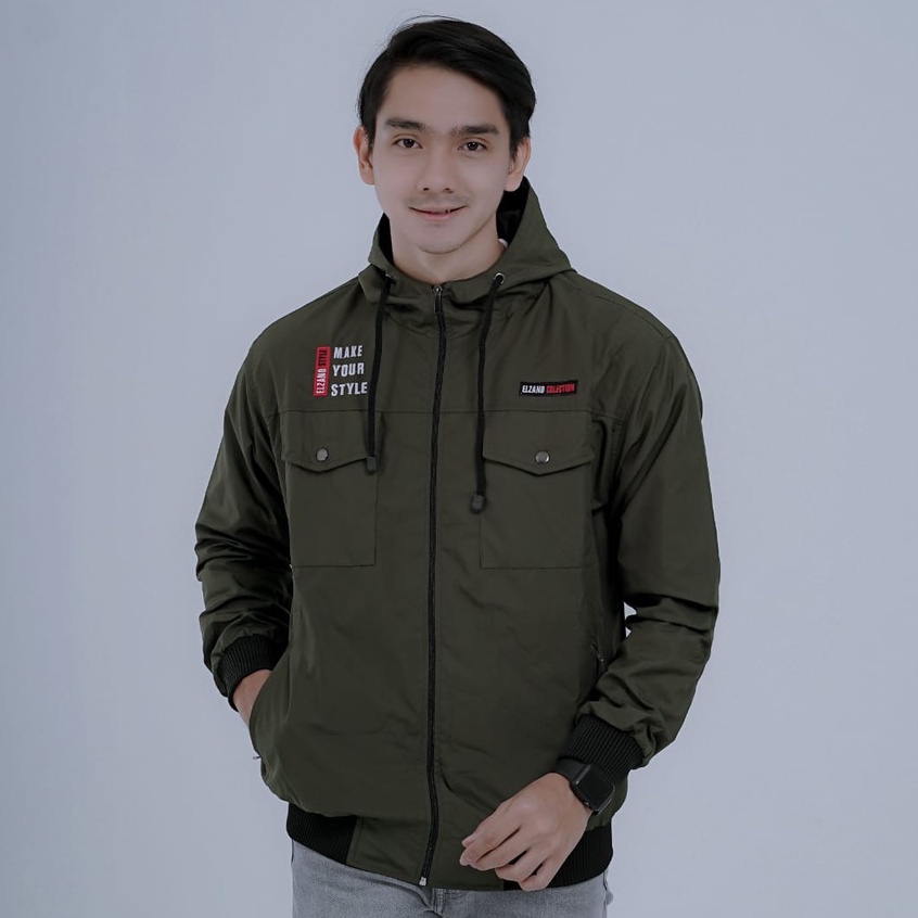 Elzano Semi Parka / Jaket Semi Parka / Jaket Pria / Jaket Hoodie By Bandung Concept