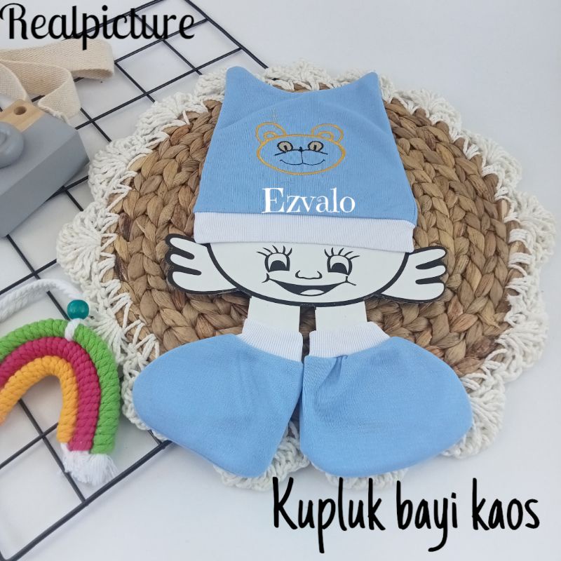 set kupluk bayi bahan kaos / kupluk kaos kaki bayi