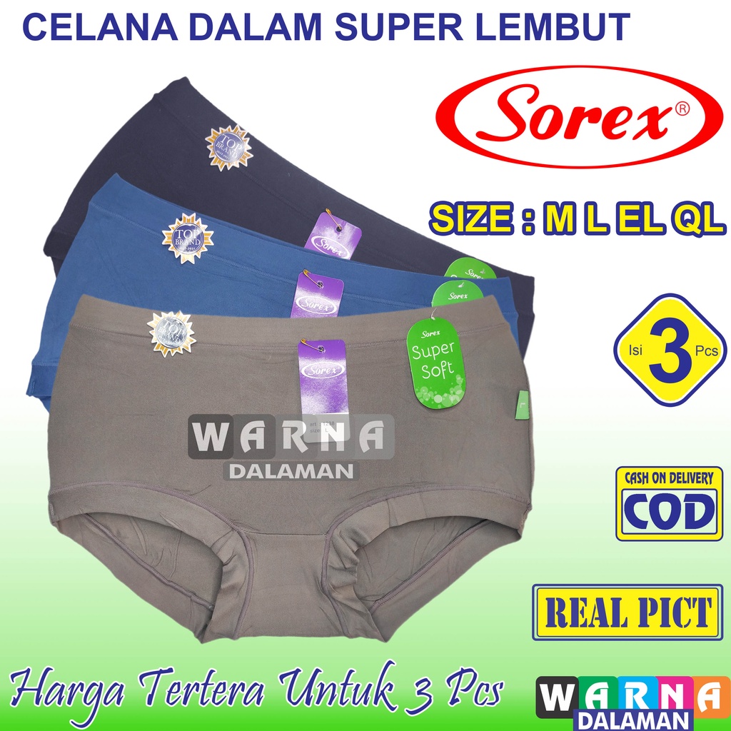 3 Pcs Celana Dalam Wanita Super Soft dan Melar Pakaian Dalam kode 1238 Warna Random| WARNA DALAMAN