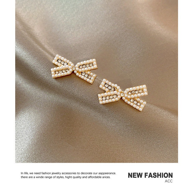 Anting Tusuk Sterling Silver 925 Desain Pita Hias Zircon Gaya Korea Untuk Wanita