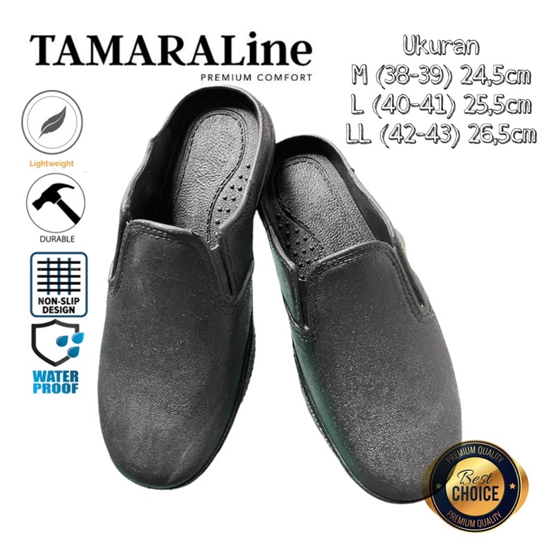 Sepatu Sandal Selop Slide Slip on Karet Pria Dewasa / Remaja - TAMARALINE 202 / Bahan Premium Lentur Empuk Ringan Kuat Anti Slip Anti Air / Model Casual Santai Rumah Kerja Outdoor Kamar Mandi  Murah Original