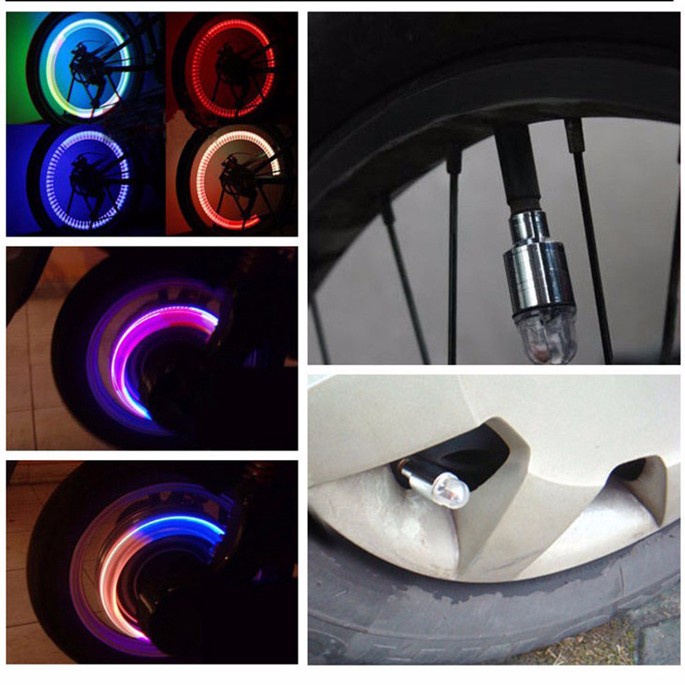 Pentil Ban LED Mobil dan Motor 2PCS - Multi-Color