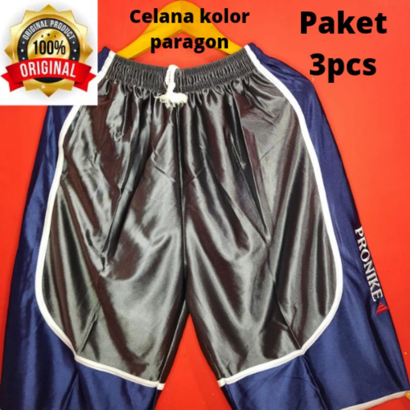 PAKET 3PCS KOLOR JUMBO 7/8 M, L, XL, XXL, XXXL 120cm  CELAN HAWAI PRIA WANITA / CELAN SANTAI / CELANA / KOLOR / HAWAI