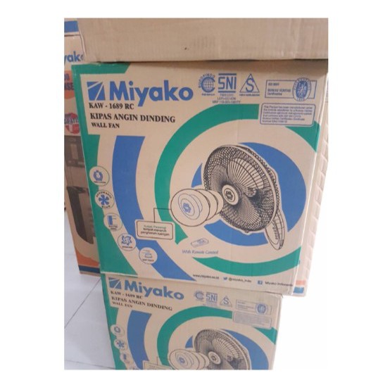 Miyako Kipas Angin Dinding / Wall Fan 16&quot; Remote Control KAW-1689 RC