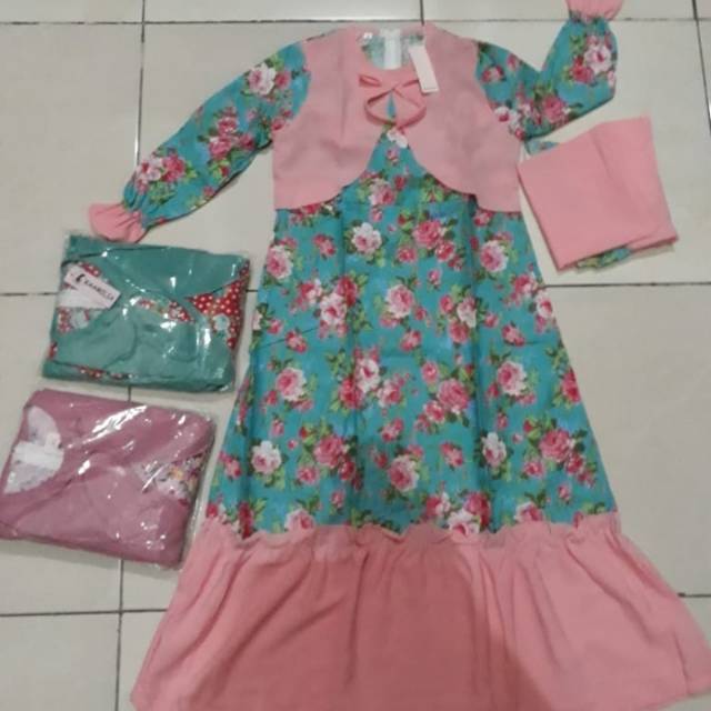 Gamis wolfis kombi katun anak