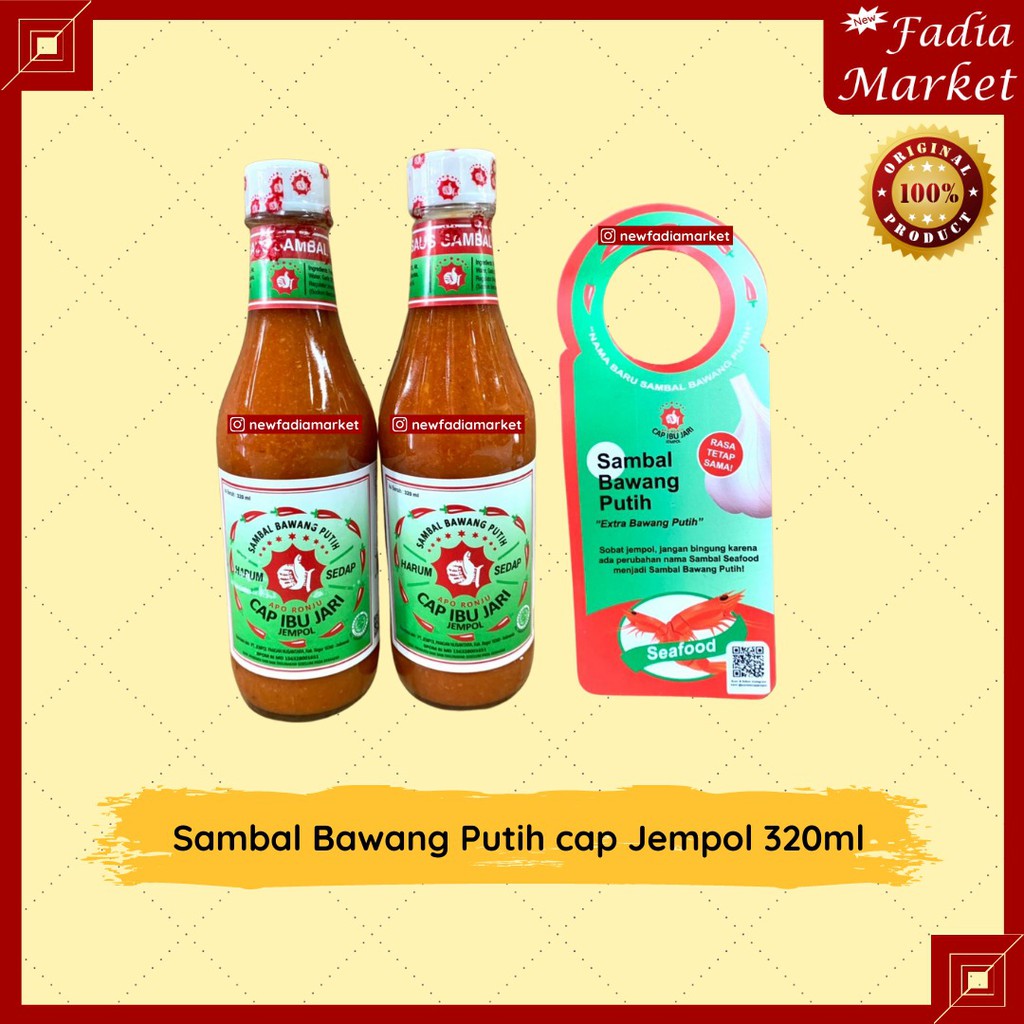 

Sambal Bawang Putih cap Ibu Jari/Jempol 320ml